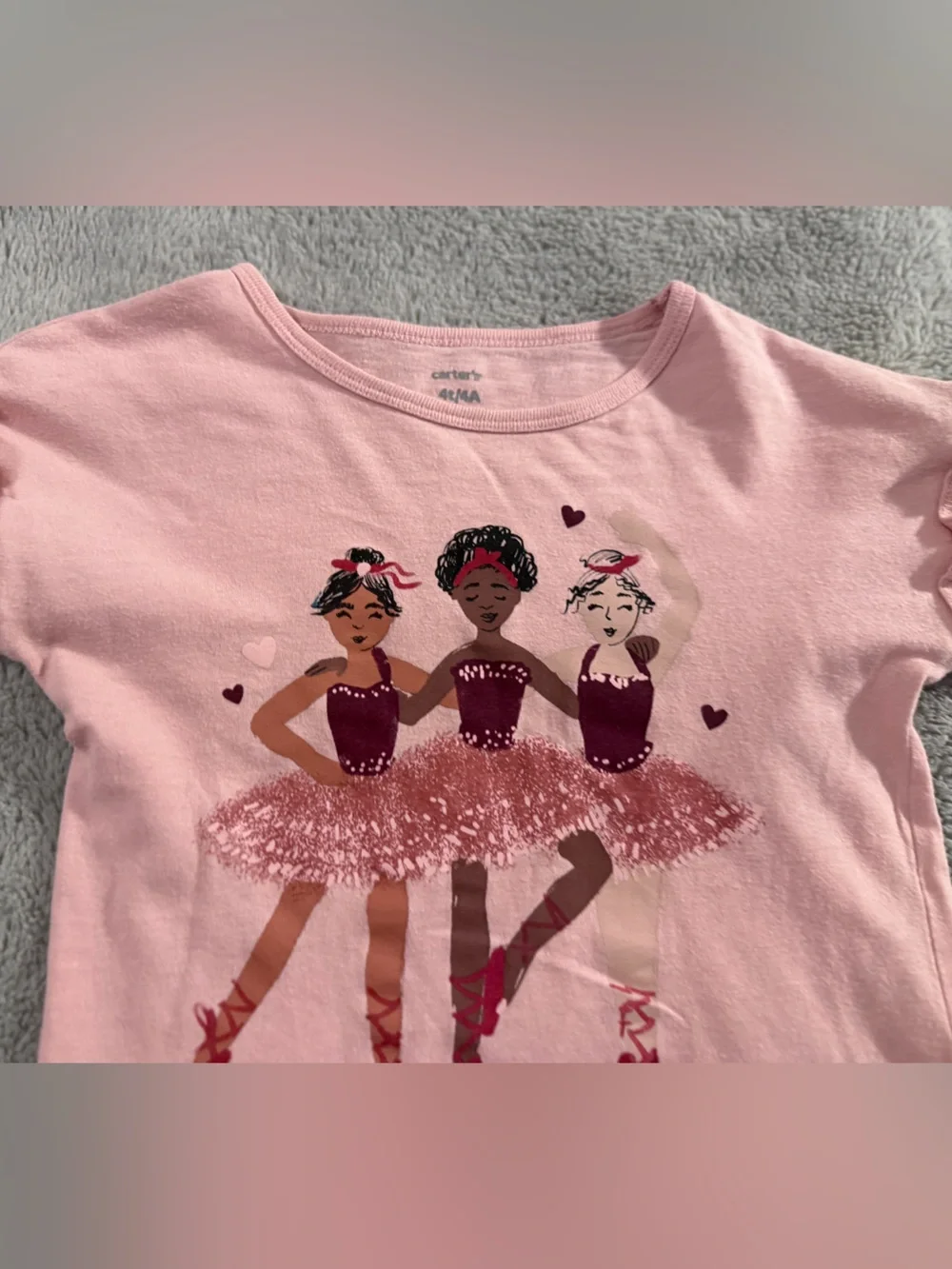 Carter's Pink Long-Sleeve Ballerina Graphic Top